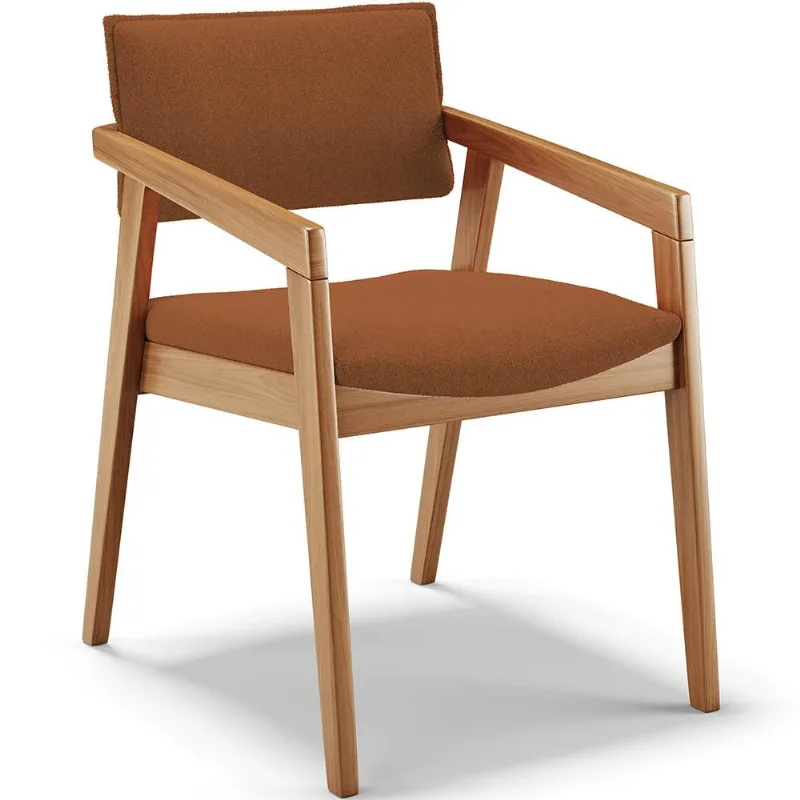 Cadeira Para Sala de Jantar Estar Living Giorgia B04 Bouclê Terracota - Lyam Decor - Lyam Decor
