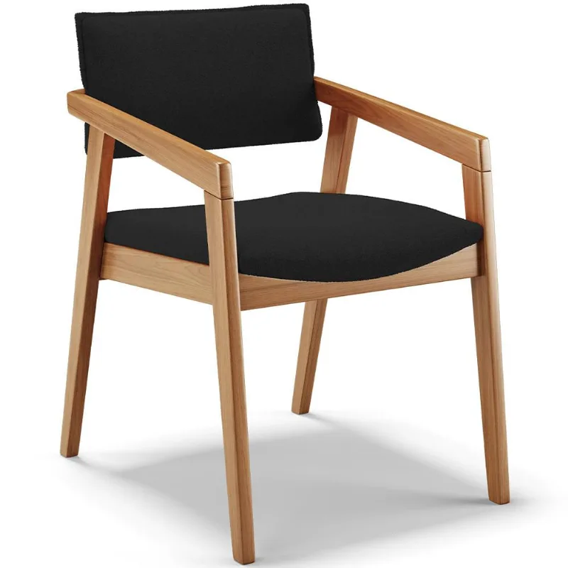 Cadeira Para Sala de Jantar Estar Living Giorgia B04 Bouclê Preto - Lyam Decor - Lyam Decor