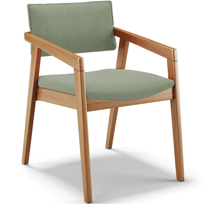 Cadeira Para Sala de Jantar Estar Living Giorgia B04 Bouclê Oliva - Lyam Decor - Lyam Decor