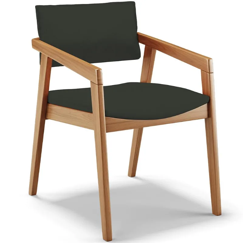 Cadeira Para Sala de Jantar Estar Living Giorgia B04 Linho Verde Musgo - Lyam Decor - Lyam Decor