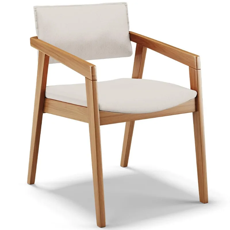 Cadeira Para Sala de Jantar Estar Living Giorgia B04 Linho Cru - Lyam Decor - Lyam Decor