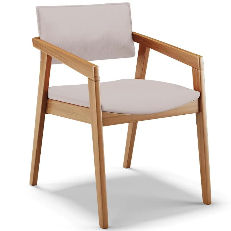 Cadeira Para Sala de Jantar Estar Living Giorgia B04 Linho Bege - Lyam Decor - Lyam Decor