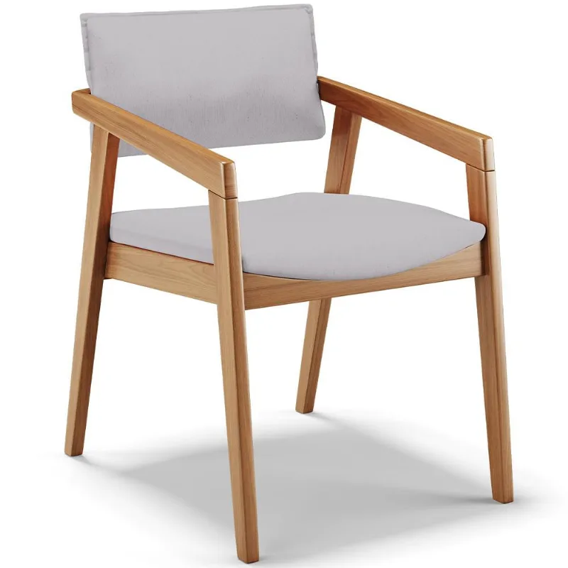 Cadeira Para Sala de Jantar Estar Living Giorgia B04 Linho Cinza - Lyam Decor - Lyam Decor