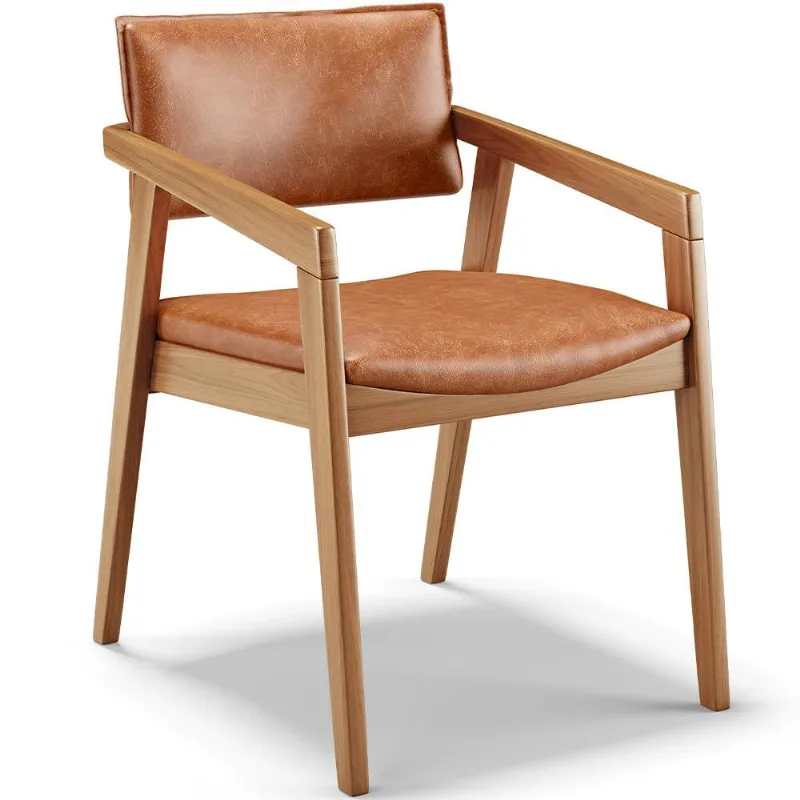 Cadeira Para Sala de Jantar Estar Living Giorgia B04 Couríssimo Camel - Lyam Decor - Lyam Decor