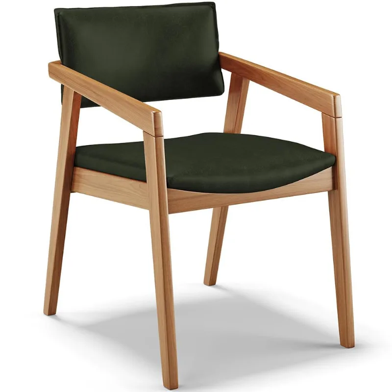 Cadeira Para Sala de Jantar Estar Living Giorgia B04 Couríssimo Verde Musgo - Lyam Decor - Lyam Decor