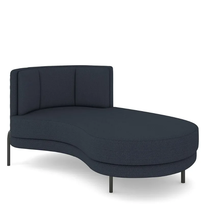 Sofá Chaise Longue Sala de Estar Living Lucca Direito D02 Linho Chumbo D-465 - Lyam Decor - Lyam Decor