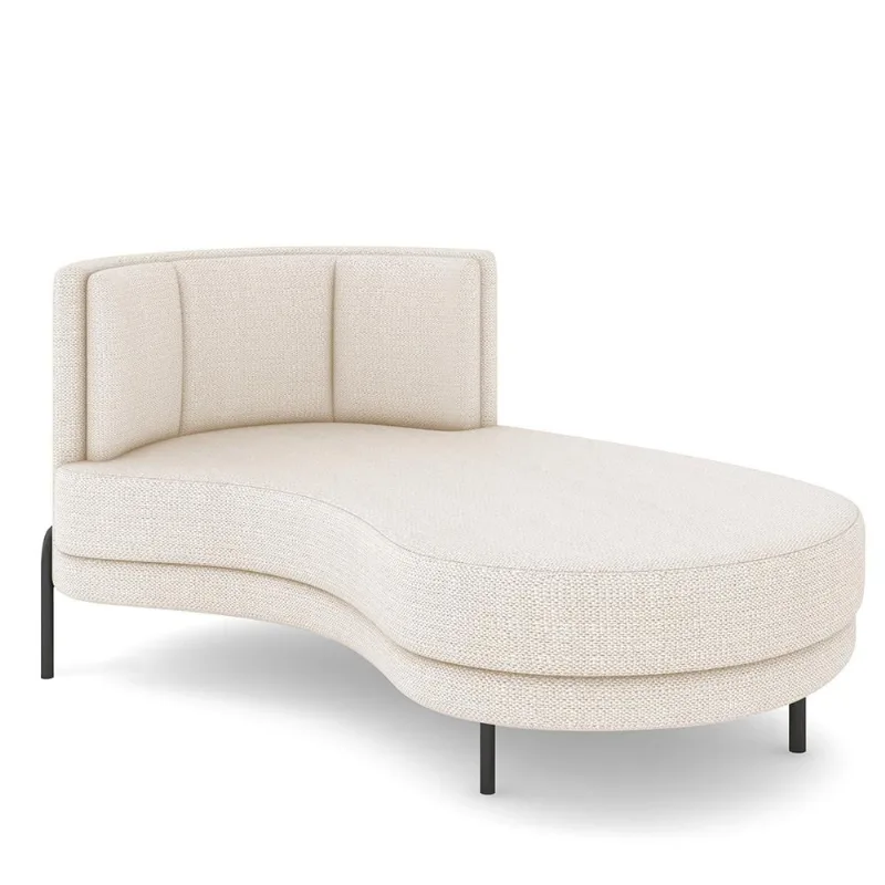 Sofá Chaise Longue Sala de Estar Living Lucca Direito D02 Linho Cru D-461 - Lyam Decor - Lyam Decor