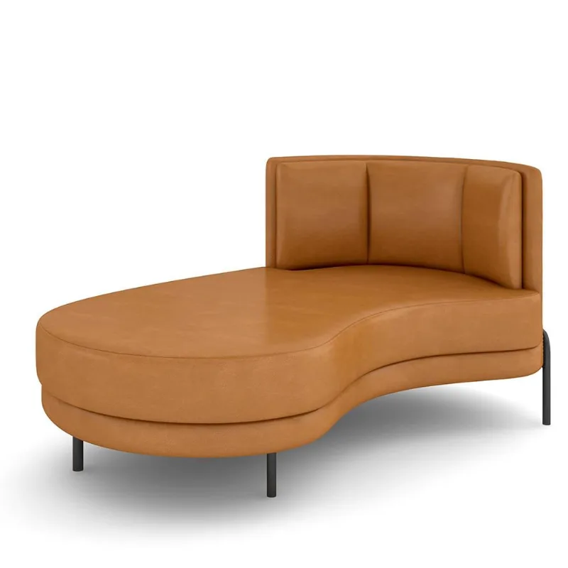 Sofá Chaise Longue Sala de Estar Living Lucca Esquerdo D02 Couríssimo Whisky B-90 - Lyam Decor - Lyam Decor