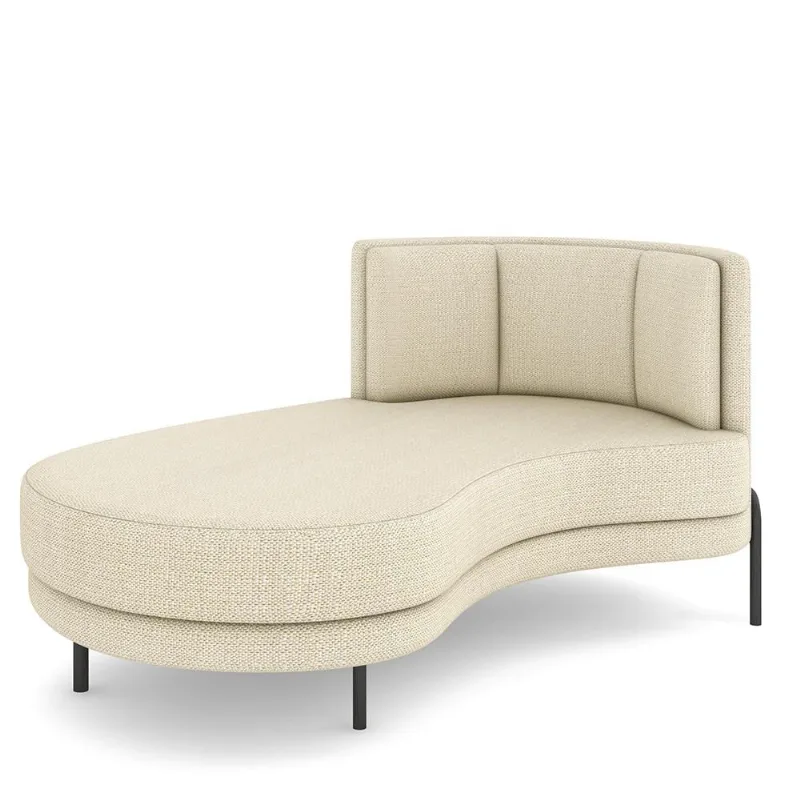 Sofá Chaise Longue Sala de Estar Living Lucca Esquerdo D02 Linho Creme D-463 - Lyam Decor - Lyam Decor