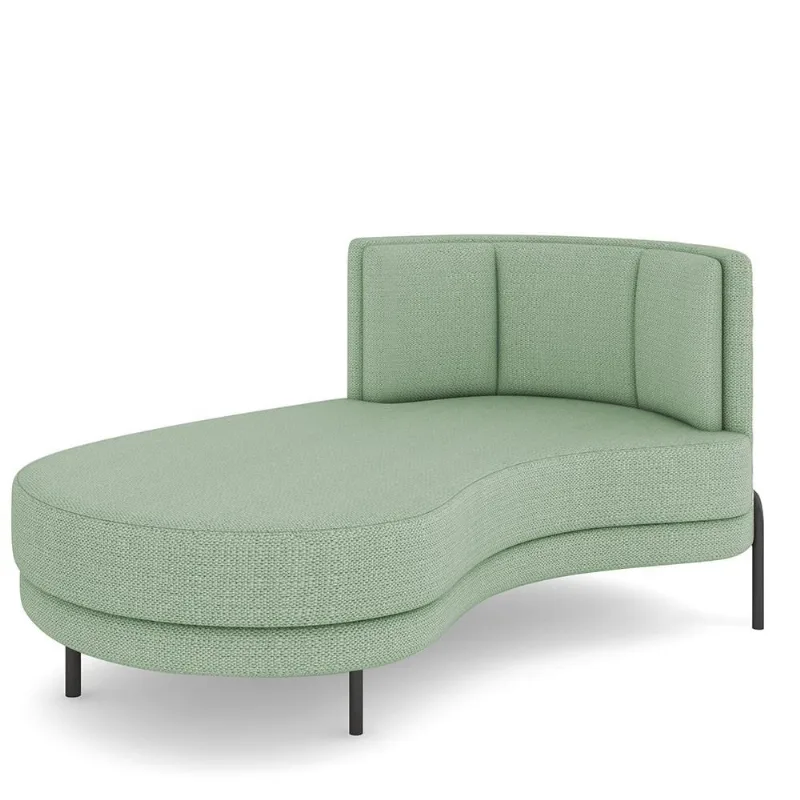 Sofá Chaise Longue Sala de Estar Living Lucca Esquerdo D02 Linho Verde D-477 - Lyam Decor - Lyam Decor