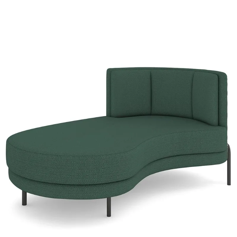 Sofá Chaise Longue Sala de Estar Living Lucca Esquerdo D02 Linho Verde Musgo C-117 - Lyam Decor - Lyam Decor