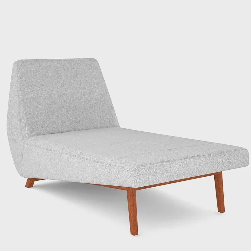 Sofá Chaise Longue Sala de Estar Living Parisi 155 cm D02 Bouclê Branco B-53 - Lyam Decor