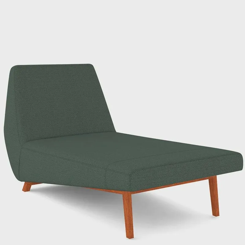 Sofá Chaise Longue Sala de Estar Living Parisi 155 cm D02 Linho Verde Musgo C-117 - Lyam Decor