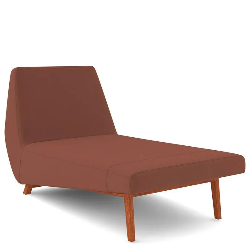 Sofá Chaise Longue Sala de Estar Living Parisi 155 cm D02 Veludo Canela C-276 - Lyam Decor