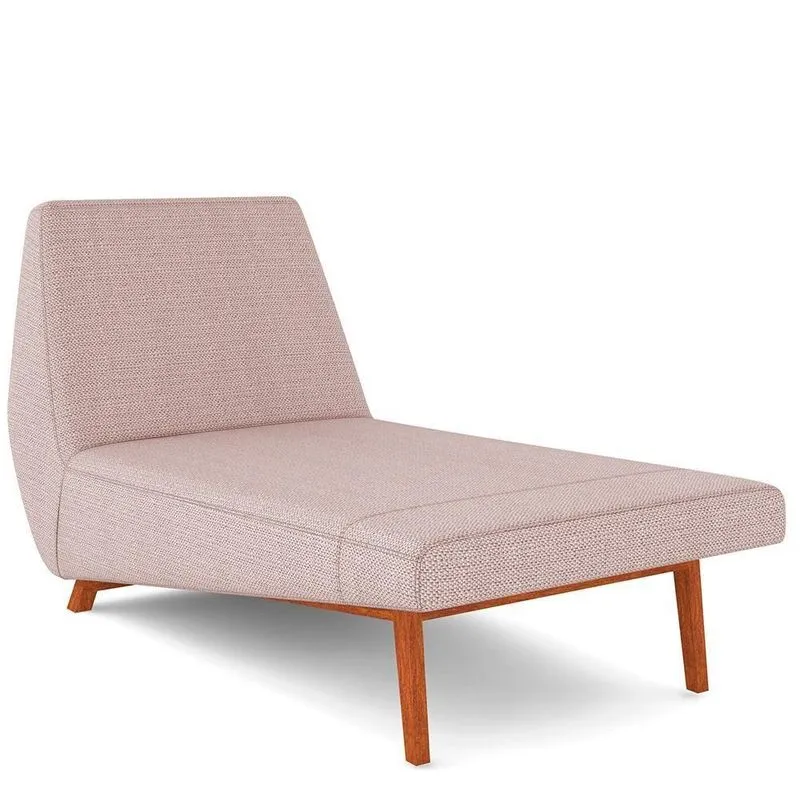 Sofá Chaise Longue Living Parisi 155cm D02 Veludo Rosê C-305
