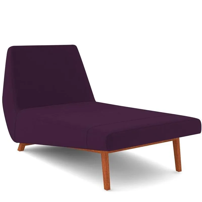 Sofá Chaise Longue Living Parisi 155cm D02 Veludo Roxo C-292