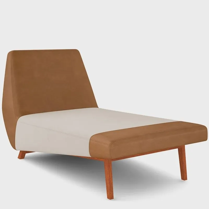 Sofá Chaise Longue Sala de Estar Living Parisi D02 Couríssimo Whisky B-90 Linho Cru D-461 - Lyam Decor