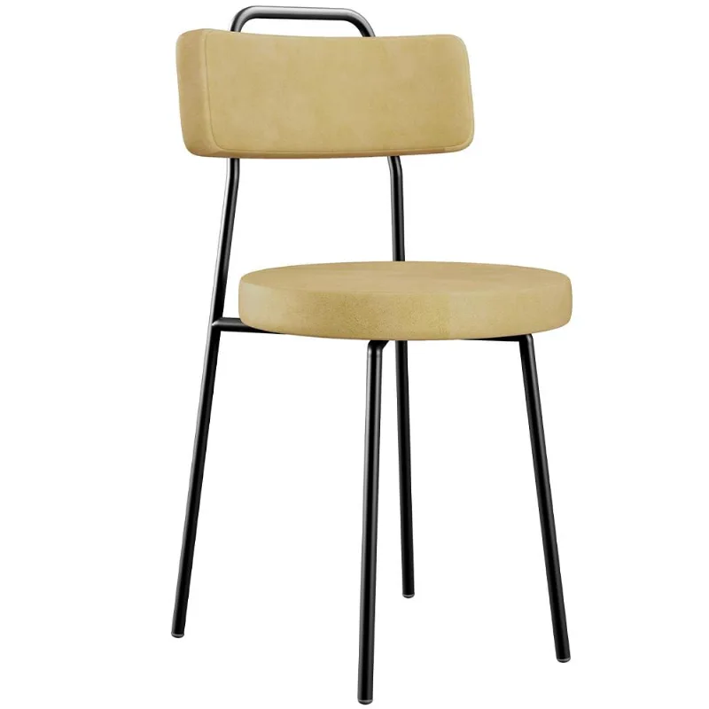 Cadeira Decorativa Estofada Para Sala De Jantar Barcelona L02 Couríssimo Casco Fendi - Lyam Decor - Lyam Decor