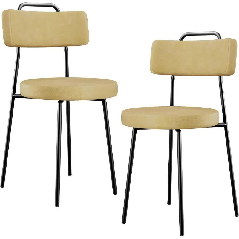 Kit 02 Cadeiras Decorativas Estofada Sala De Jantar Barcelona L02 Couríssimo Casco Fendi - Lyam Decor - Lyam Decor