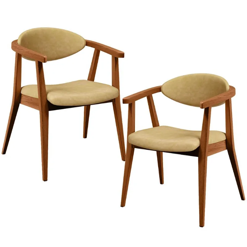 Kit 02 Poltronas Decorativa Para Sala De Estar E Recepção Cecília L02 Couríssimo Casco Fendi - Lyam Decor