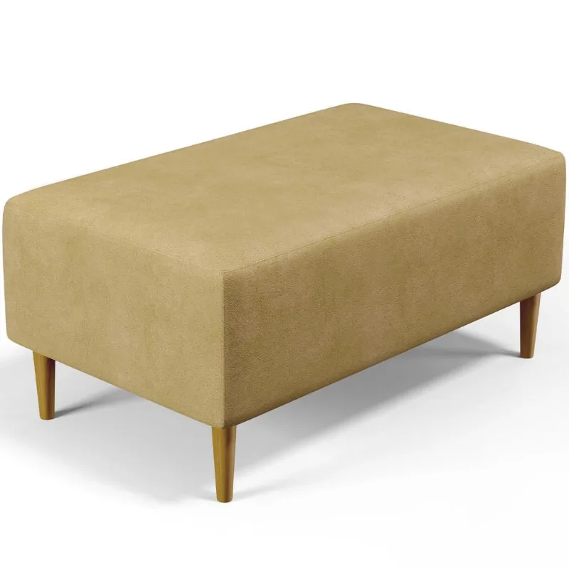 Puff Decorativo Sala de Estar Cléo W01 Pés Palito 90 cm Couríssimo Casco Fendi - Lyam Decor