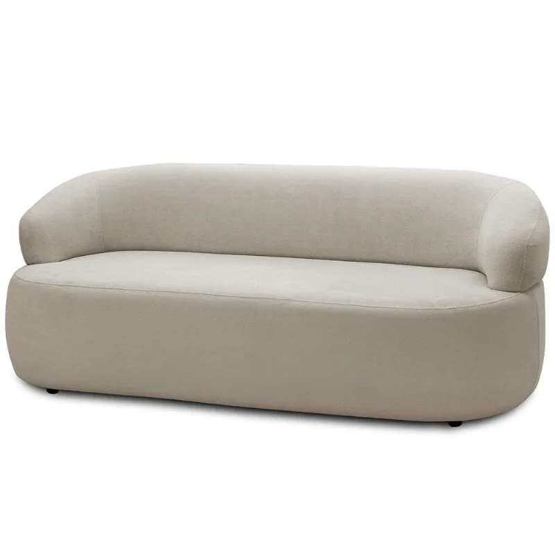 Sofá 3 Lugares Orgânico Sala de Estar Living 170cm Carmen F04 Bouclê Bege - Lyam Decor - Lyam Decor