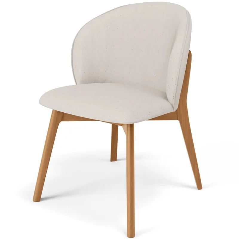 Cadeira de Jantar e Estar Living Estofada Mia L02 Linho Cru - Lyam Decor - Lyam Decor