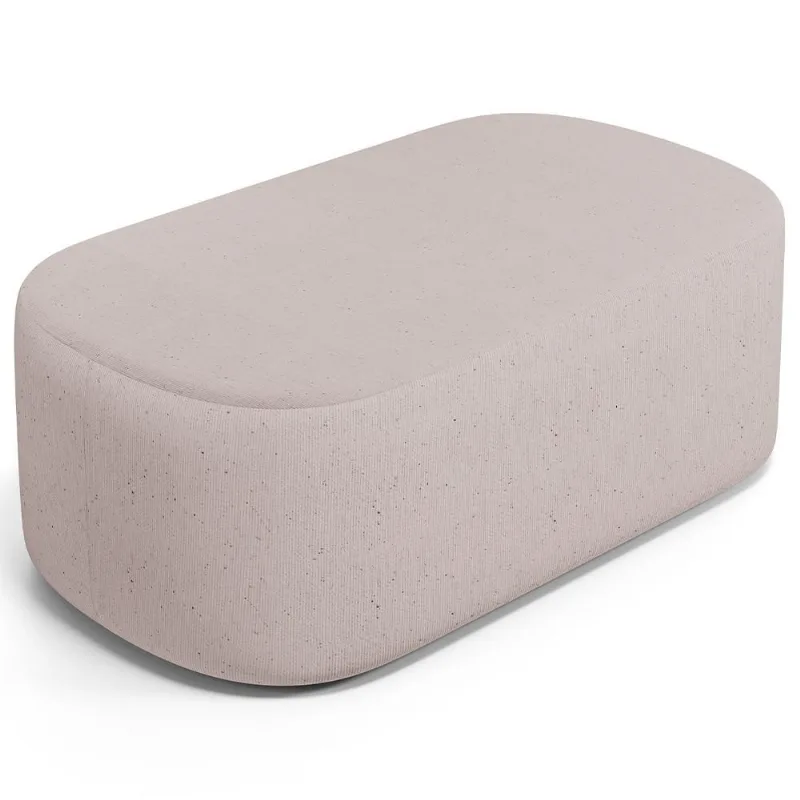 Puff Decorativo Orgânico Para Living Quarto 100cm Doha W01 Linho Bege - Lyam Decor
