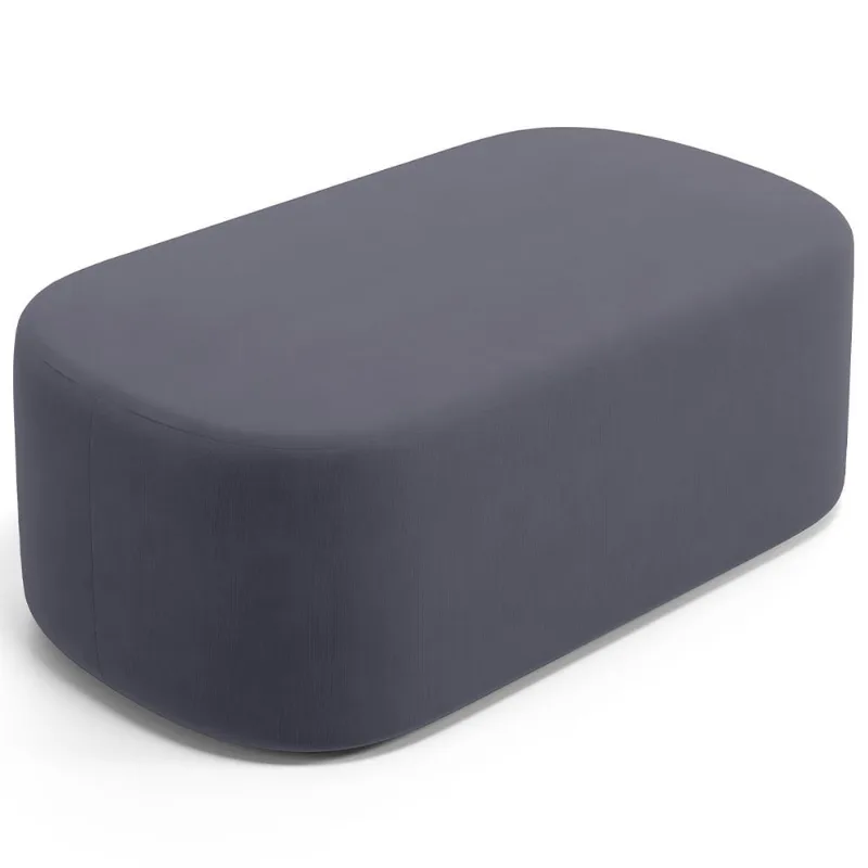 Puff Decorativo Orgânico Para Living Quarto 100cm Doha W01 Suede Cinza - Lyam Decor