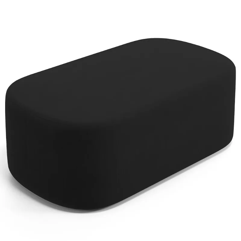 Puff Decorativo Orgânico Para Living Quarto 100cm Doha W01 Suede Preto - Lyam Decor