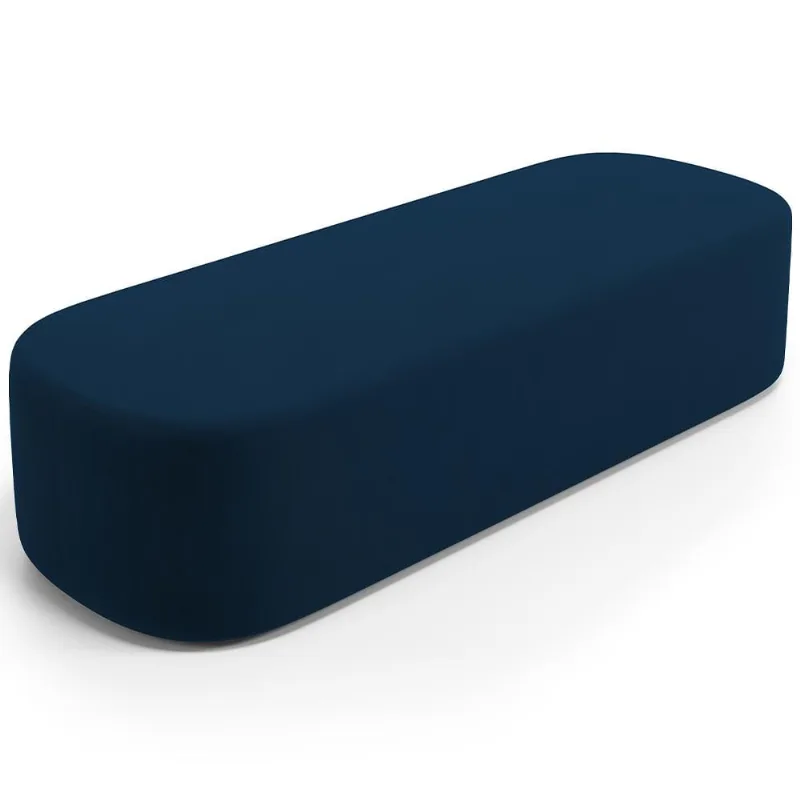 Puff Decorativo Orgânico Para Living Quarto 160cm Doha W01 Suede Azul Marinho - Lyam Decor