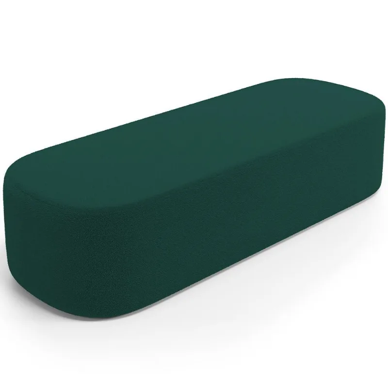Puff Decorativo Orgânico Para Living Quarto 195cm Doha W01 Bouclê Verde - Lyam Decor