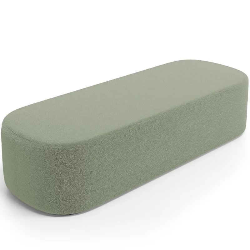 Puff Decorativo Orgânico Para Living Quarto 195cm Doha W01 Bouclê Oliva - Lyam Decor