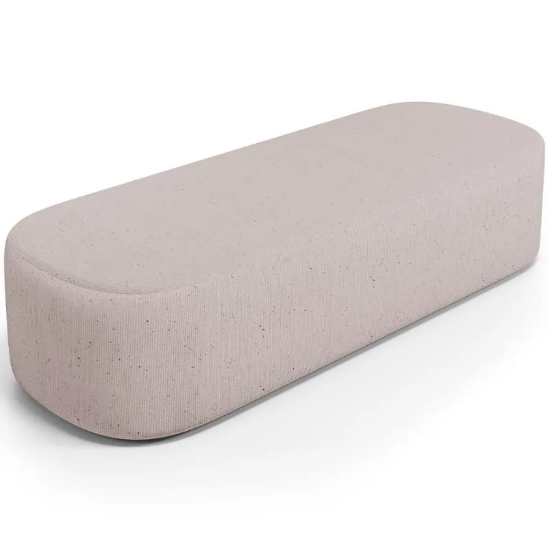 Puff Decorativo Orgânico Para Living Quarto 195cm Doha W01 Linho Bege - Lyam Decor - Lyam Decor
