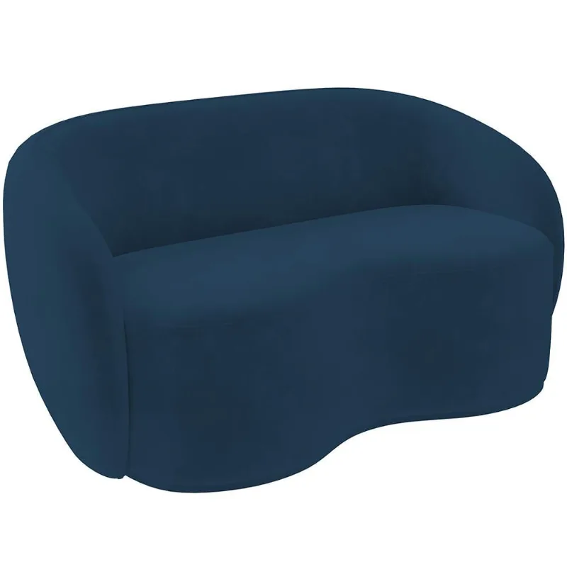 Sofá 3 Lugares 160cm Sala de Estar Living Oscar K01 Veludo Azul Marinho - Lyam Decor - Lyam Decor