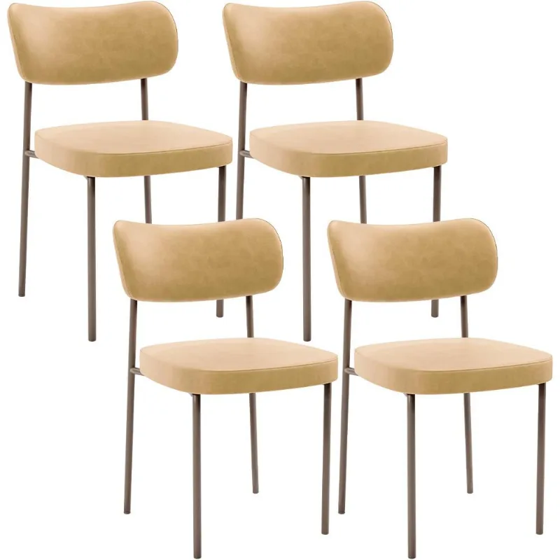 Kit 04 Cadeiras Decorativa Estofada Para Sala de Jantar Melina Base Arena L02 Couríssimo Fendi - Lyam Decor - Lyam Decor