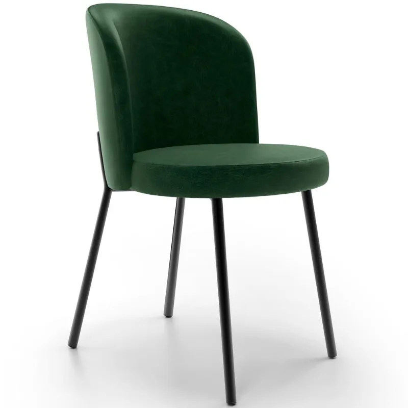 Cadeira Para Sala de Jantar Cozinha Estofada Gavi L02 Couríssimo Verde Musgo - Lyam Decor - Lyam Decor