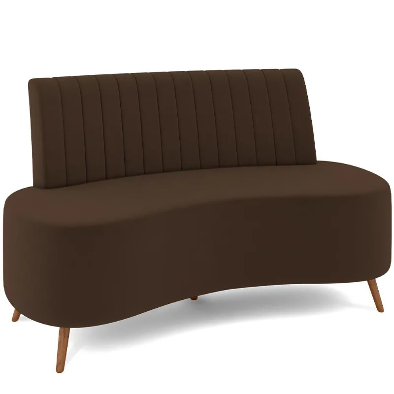Sofá Chaise Living 2 Lugares 160cm Para Sala Cayman K01 Veludo Marrom - Lyam Decor - Lyam Decor