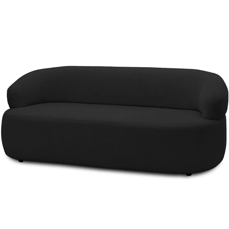 Sofá 2 Lugares Orgânico Sala de Estar Living 140cm Carmen F04 Veludo Preto - Lyam Decor - Lyam Decor