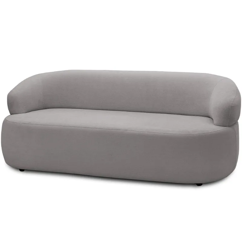Sofá 2 Lugares Orgânico Sala de Estar Living 140cm Carmen F04 Veludo Cinza - Lyam Decor - Lyam Decor