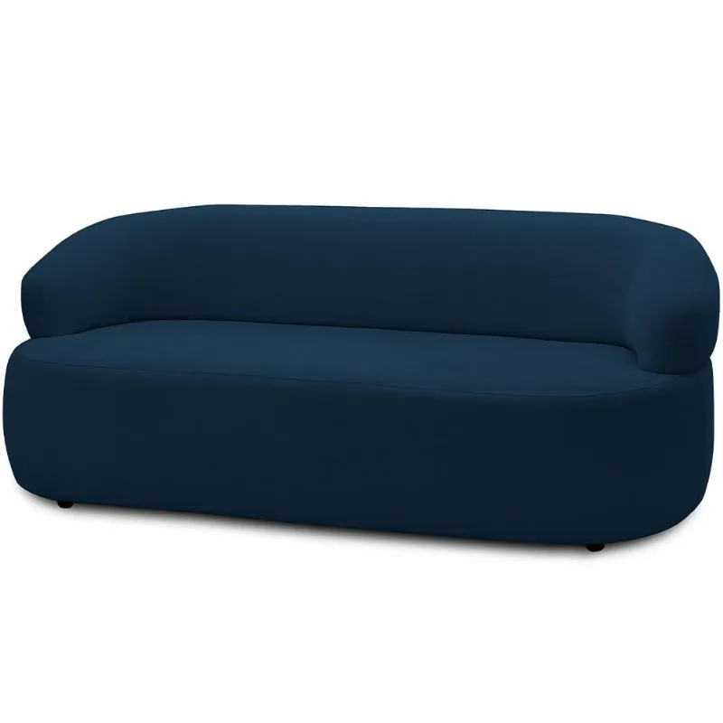 Sofá 3 Lugares Orgânico Sala de Estar Living 170cm Carmen F04 Veludo Azul - Lyam Decor - Lyam Decor
