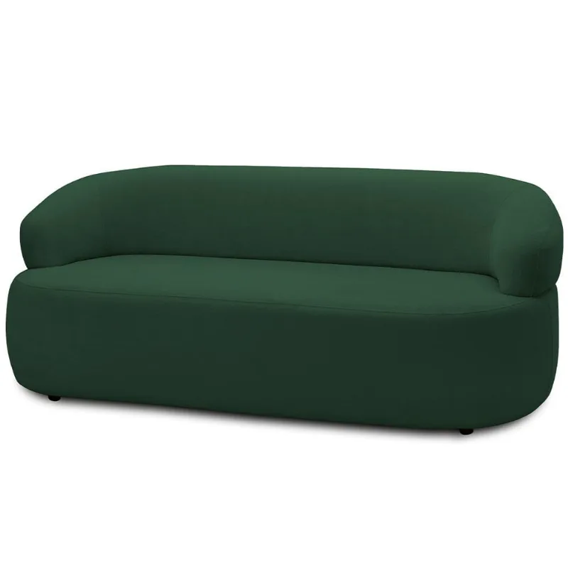 Sofá 3 Lugares Orgânico Sala de Estar Living 170cm Carmen F04 Veludo Verde - Lyam Decor - Lyam Decor