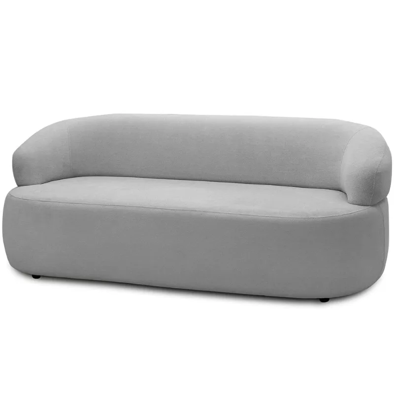 Sofá 3 Lugares Orgânico Sala de Estar Living 170cm Carmen F04 Bouclê Cinza - Lyam Decor - Lyam Decor