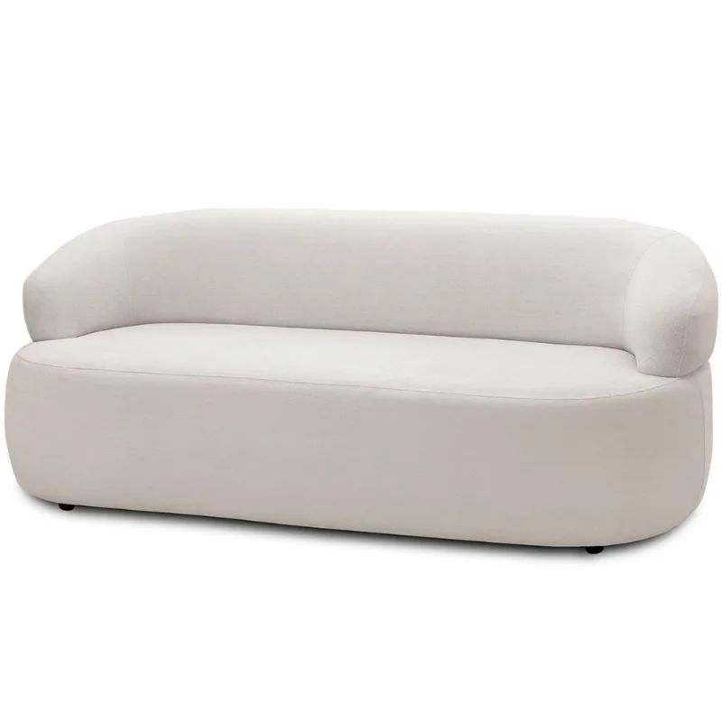 Sofá 3 Lugares Orgânico Sala de Estar Living 170cm Carmen F04 Bouclê Cru - Lyam Decor - Lyam Decor
