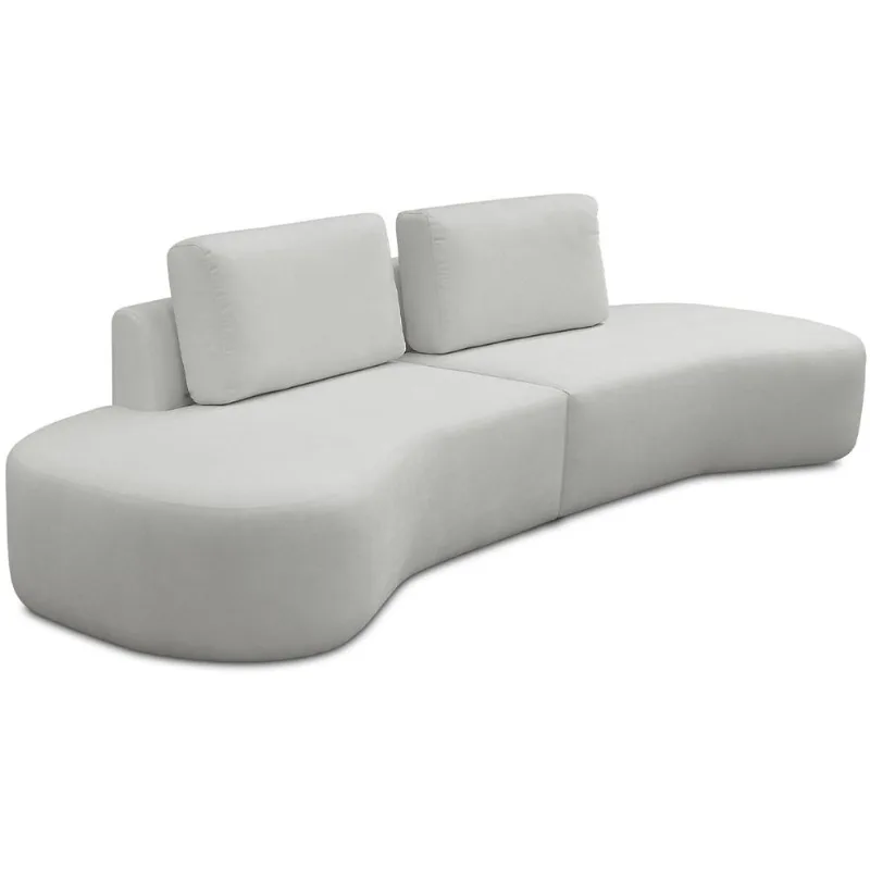 Sofá 3 Lugares Orgânico Sala de Estar Living 250cm Louise D06 Veludo Bege - Lyam Decor - Lyam Decor