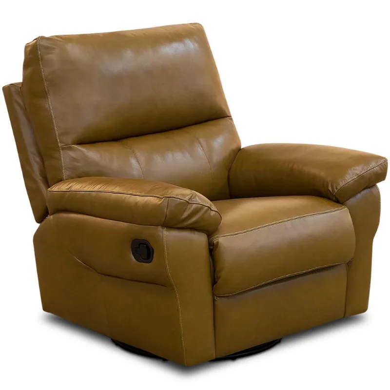Poltrona do Papai Reclinável e Giratória Oliver D06 Couríssimo Whisky - Lyam Decor - Lyam Decor