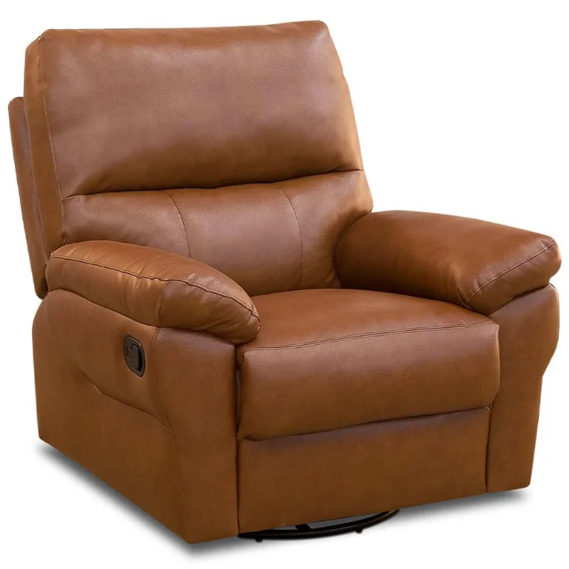 Poltrona do Papai Reclinável e Giratória Oliver D06 Couríssimo Camel - Lyam Decor - Lyam Decor