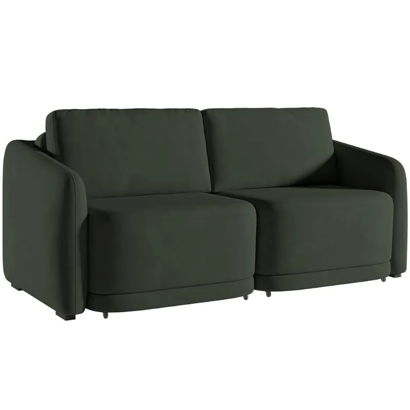 Sofá Cama para Sala de Estar 2 Lugares 216cm Montserrat K01 Veludo Verde - Lyam Decor - Lyam Decor