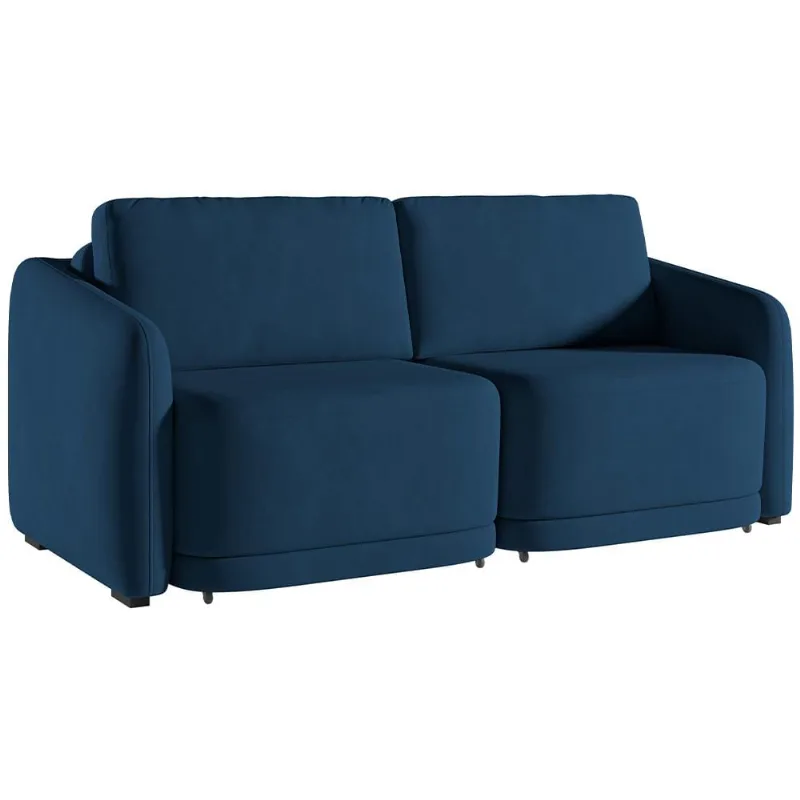 Sofá Cama para Sala de Estar 3 Lugares 236cm Montserrat K01 Veludo Azul Marinho - Lyam Decor - Lyam Decor