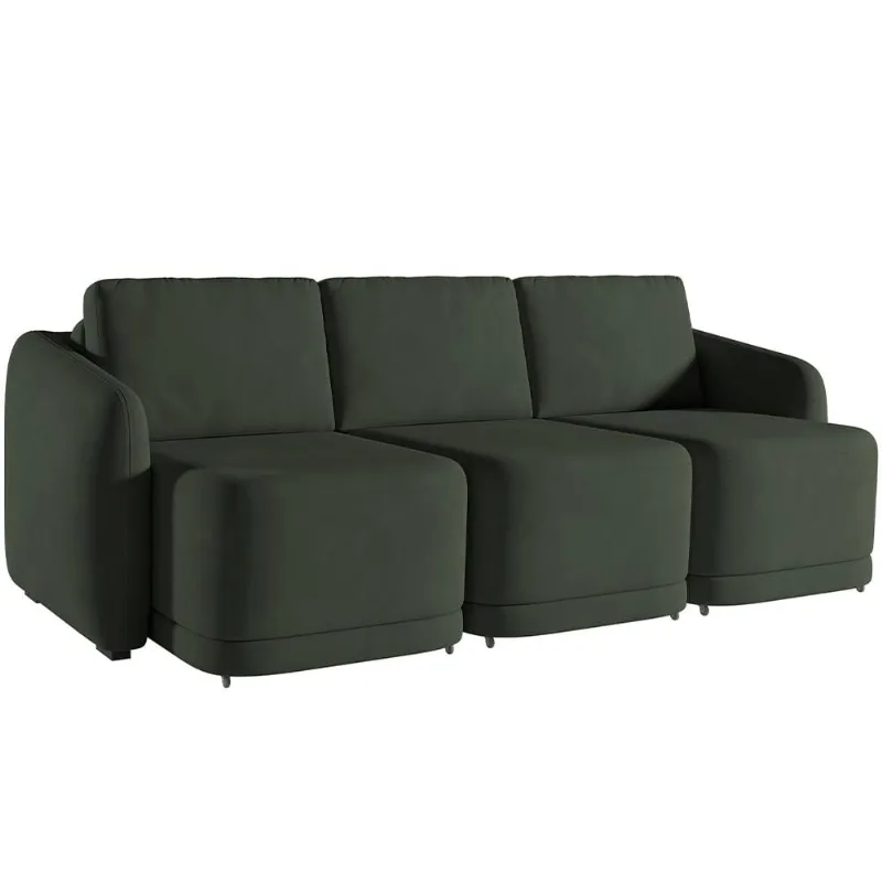 Sofá Cama para Sala de Estar 3 Lugares 276cm Montserrat K01 Veludo Verde - Lyam Decor - Lyam Decor